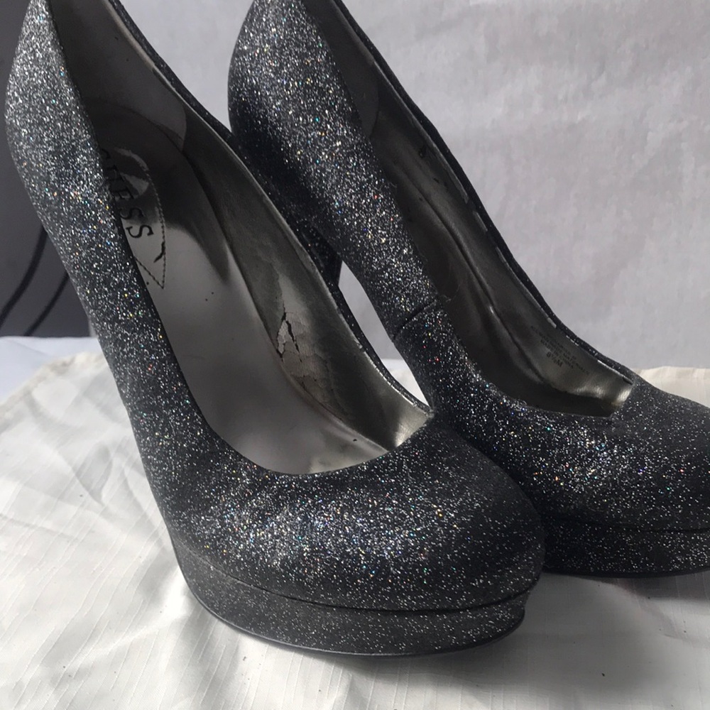 Guess Women's Glitter Pumps - Black 8.5 New